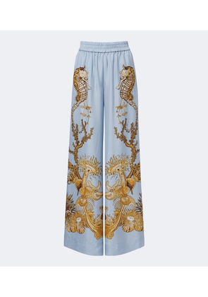 La DoubleJ Printed silk palazzo pants