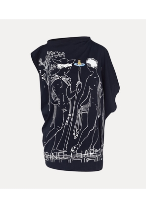 Vivienne Westwood Charming Oversized Hebo Top Cotton Navy Blue S Women