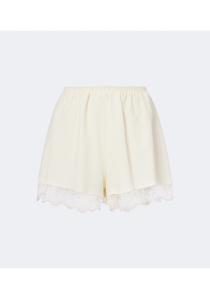 Simone Rocha Lace-trimmed satin shorts