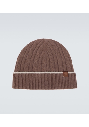 Eleventy Cable-knit cashmere beanie