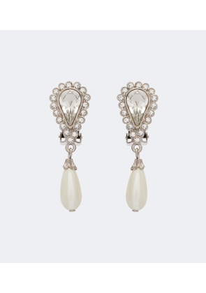 Alessandra Rich Crystal-embellished faux pearl clip-on earrings