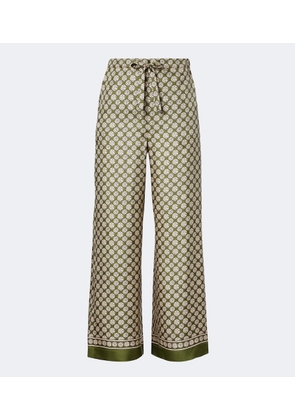 'S Max Mara Printed silk wide-leg pants