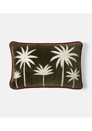 Les-Ottomans Embroidered cotton velvet cushion