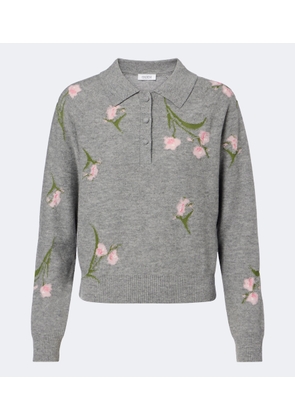 Erdem Floral intarsia wool polo sweater