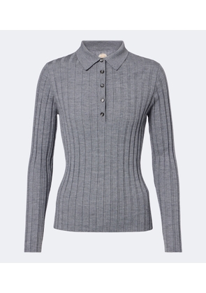 Jardin des Orangers Ribbed-knit virgin wool polo sweater