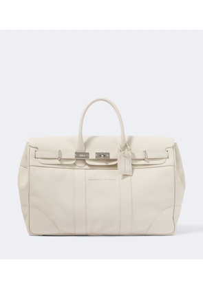 Brunello Cucinelli Logo leather duffel bag
