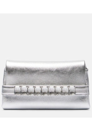Jimmy Choo Kya metallic leather clutch