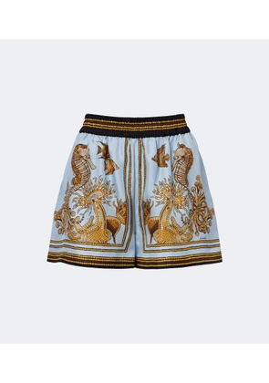 La DoubleJ Pull-Up printed silk shorts