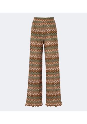 La DoubleJ Embroidered cotton-blend palazzo pants