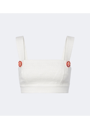 Dolce&Gabbana Cotton and linen-blend crop top