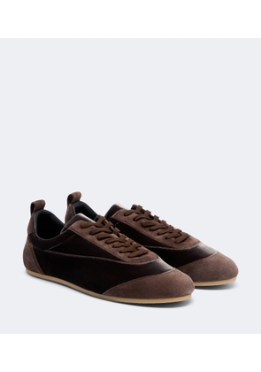 Jil Sander Etage suede-trimmed velvet sneakers