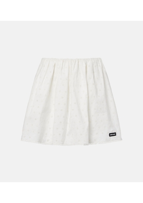 Miu Miu Cotton and linen-blend poplin miniskirt