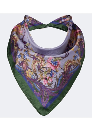 Etro Printed silk twill scarf