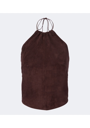Stouls Rosie halterneck suede top