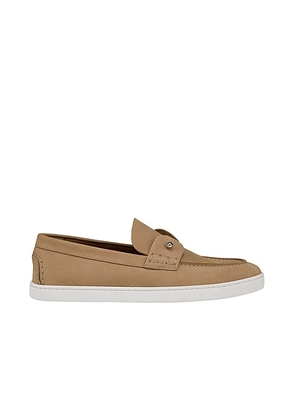 Christian Louboutin Chambeliboat Boat Shoe in Lionne & Lin Lionne - Brown. Size 45 (also in 41, 42, 43, 44).