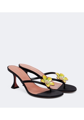 Amina Muaddi Vittoria embellished satin thong sandals