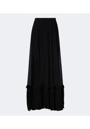 Saint Laurent Ruffled silk maxi skirt