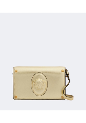 Versace Medusa Small metallic leather clutch