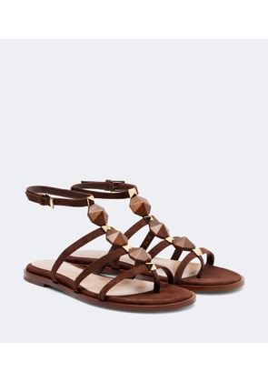 Gianvito Rossi Studded suede thong sandals