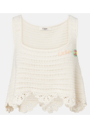 Chloe Crochet scalloped cotton top