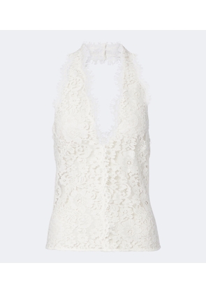 Stella McCartney Halterneck cotton-blend lace top