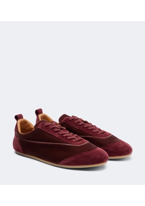Jil Sander Etage suede-trimmed velvet sneakers