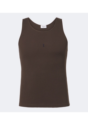 Saint Laurent Cassandre cotton tank top