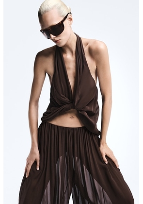 REVOLVE LOS ANGELES Adela Georgette Silk Top in Brown - Brown. Size M (also in S, XL, XS).