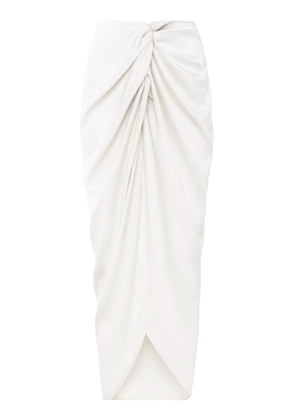 Andres Otalora Cairo Twist-Front Cotton-Poplin Midi Skirt - Moda Operandi