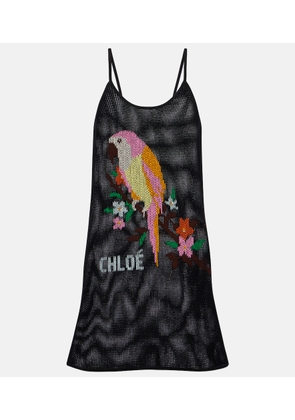 Chloe Embroidered cotton minidress