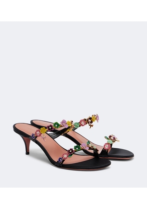 Amina Muaddi Vittoria embellished satin mules