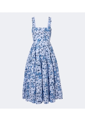 Erdem Striped printed cotton poplin midi dress