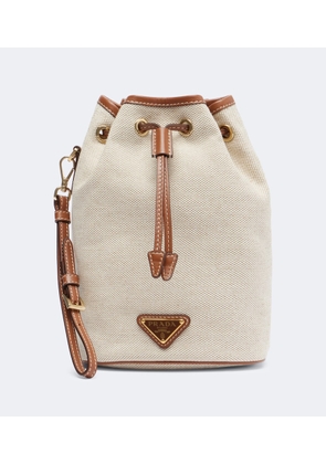 Prada Small canvas and leather pouch