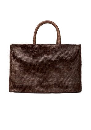 Lie Studio Large Charlotte Raffia Bag in Chestnut Brown - Brown. Size all.