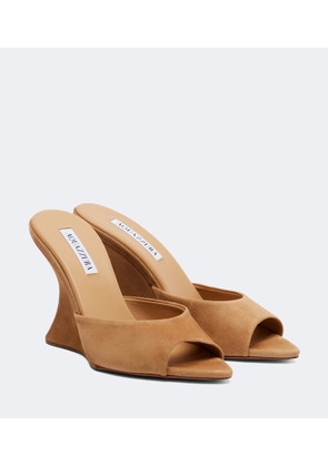 Aquazzura Bisous suede wedge mules