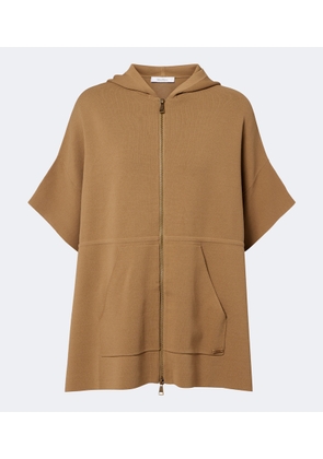 Max Mara Hooded knitted poncho