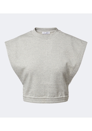 Alaia Cotton-blend fleece crop top