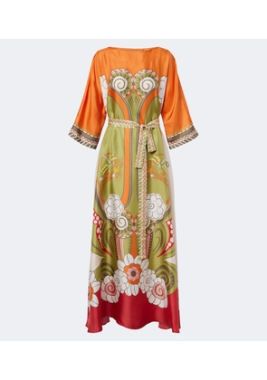 La DoubleJ Muumuu printed silk twill maxi dress