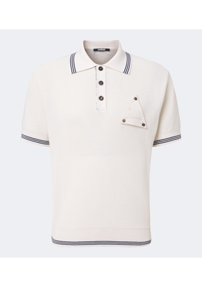 Jacquemus Voilier waffe-knit silk and cotton polo shirt