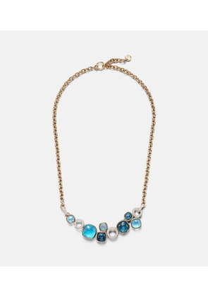 Pomellato Nudo 18kt white and rose gold necklace with topaz and diamonds