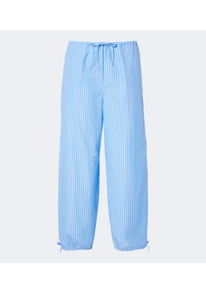 Toteme Striped cotton poplin wide-leg pants