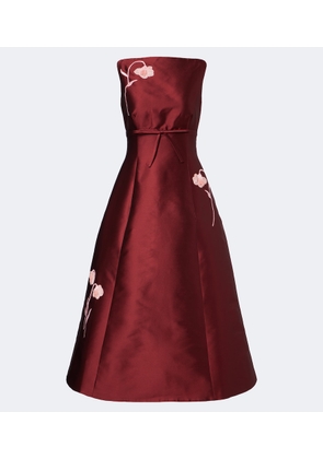 Erdem Mikado embroidered satin cocktail dress