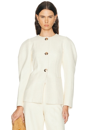 Gabriela Hearst Daelan Jacket in Ivory - Cream. Size 38 (also in 40).