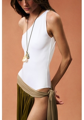 Burc Akyol for FWRD Twist Shoulder Bodysuit in White - White. Size M (also in L).