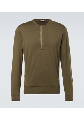 Tom Ford Wool, cashmere, and silk Henley shirt