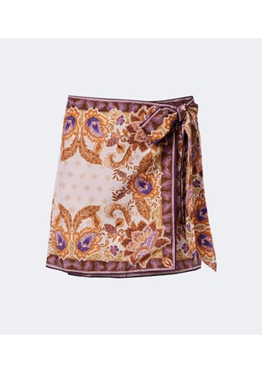 Alexandra Miro Lorelei printed cotton and silk wrap skirt