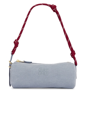 Miu Miu Gabardine Nastro Shoulder Bag in Astrale & Amaranto - Blue. Size all.