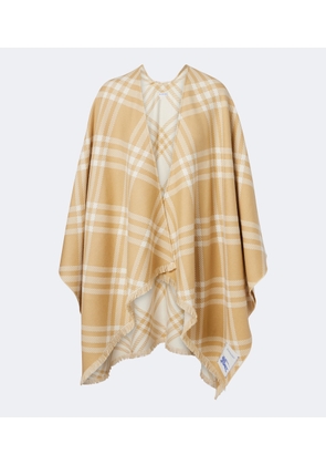 Burberry Burberry Check wool, silk, and cashmere cape