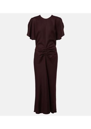 Victoria Beckham Bela gathered virgin wool midi dress