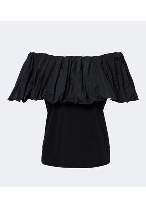 Max Mara Ruffled off-shoulder cotton top